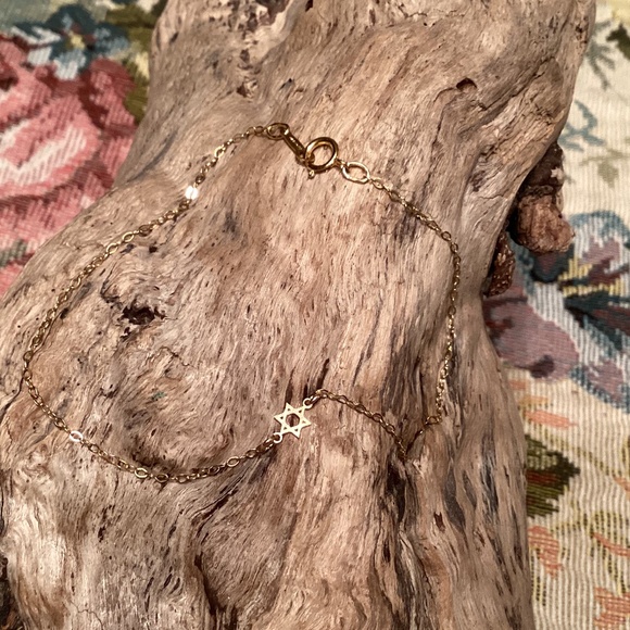 Gold Filled Tiny Star of David ✡️ Bracelet Anklet - Picture 2 of 4